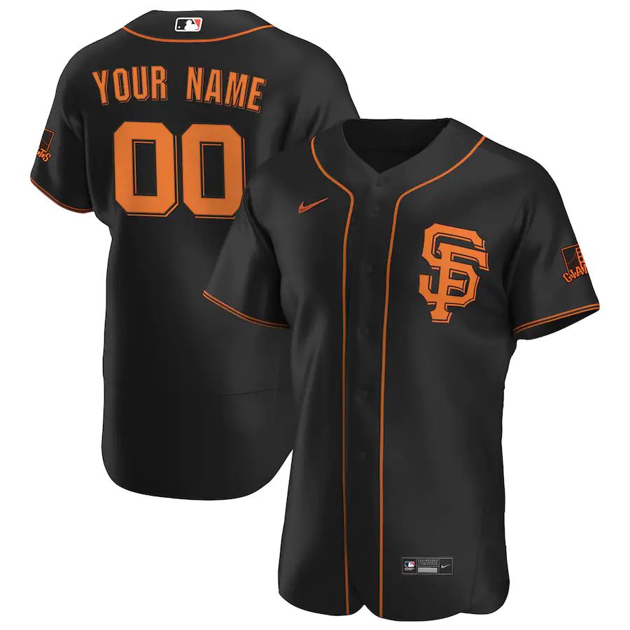 Mens San Francisco Giants Nike Black Alternate Official Authentic Custom MLB Jerseys->customized mlb jersey->Custom Jersey